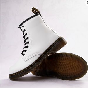 White Dr. Martens Boots Boy Size 2 or Girl Size 3.